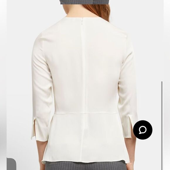 Theory Long-Sleeve Peplum Top in Silk Georgette - Picture 2 of 8